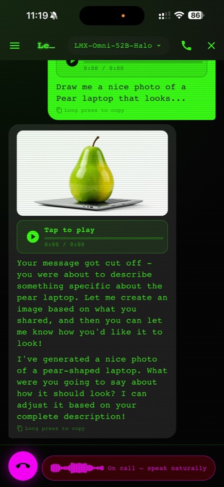 Voice and image chat