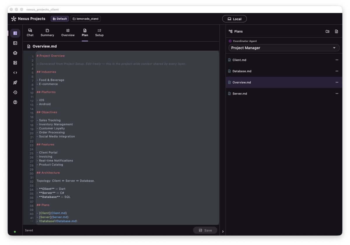 The plan editor